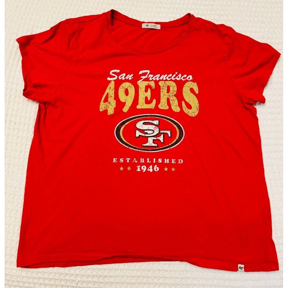 San Francisco 49ers Women's NFL '47‎ Brand TShirt XL Football Distressed